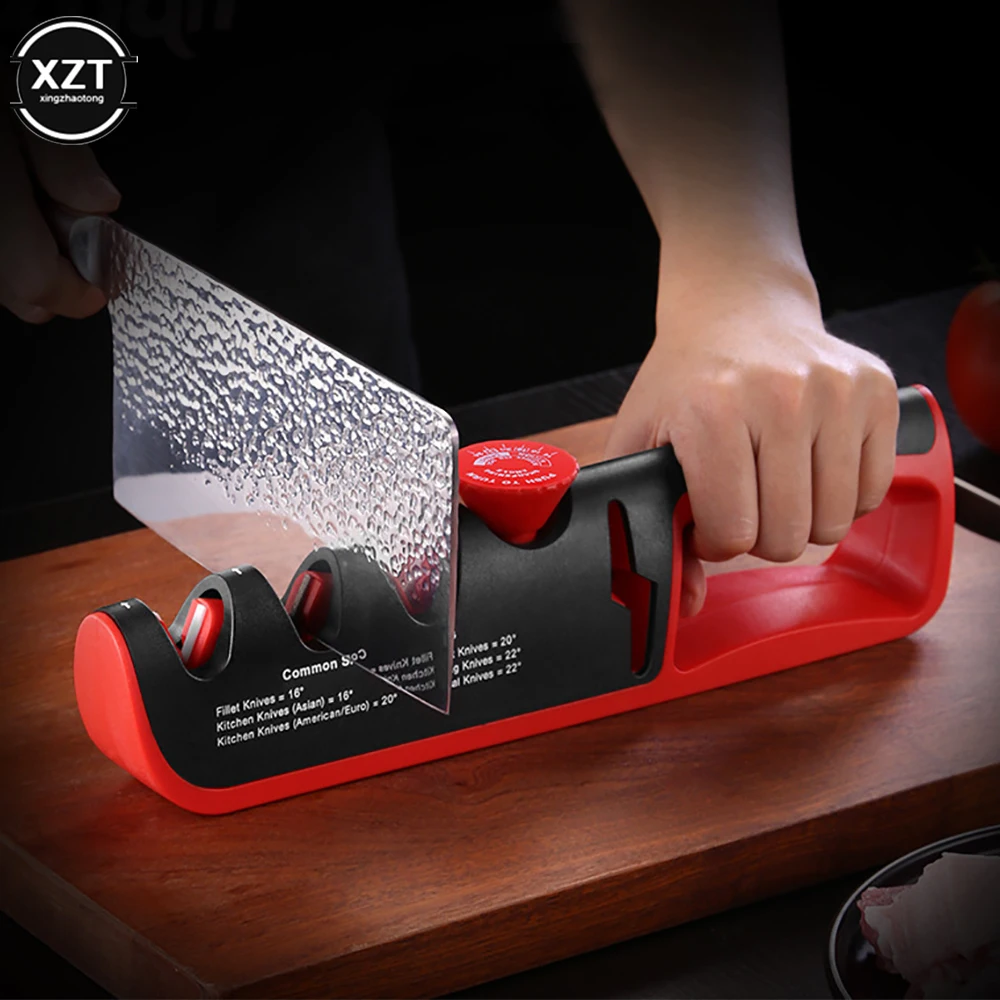 Professional Knife Sharpener 5 in 1 Adjustable Angle Black Red Kitchen Multifunctional Household Quick-edging Sharpening Stone