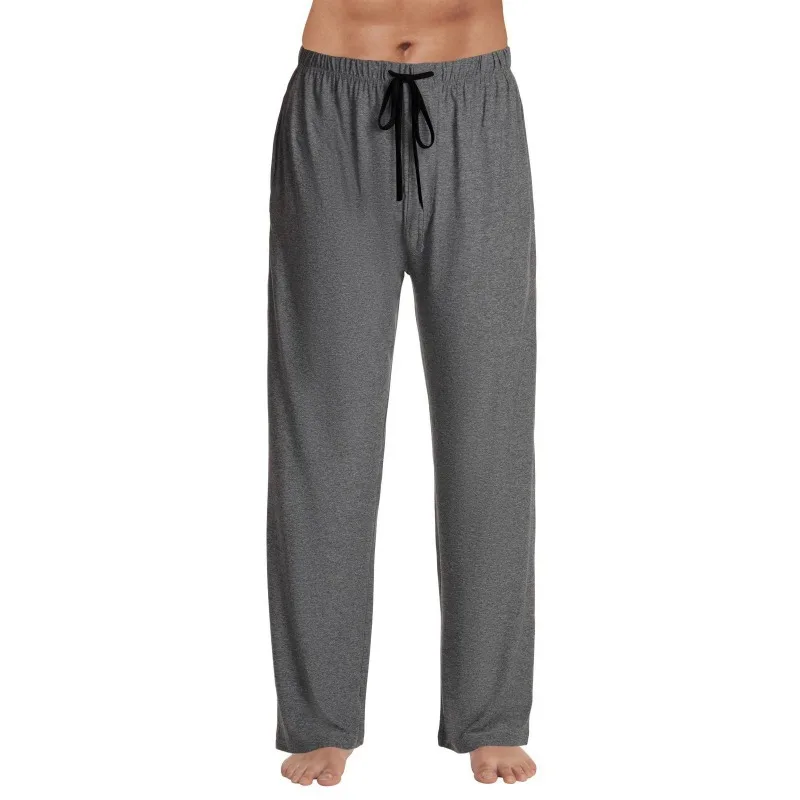 Men Pajama Pants Fleece Pants Soft and Comfortable Plaid Trousers Breathable Elasticated Waistbands Youth Sleeping Pants Red view 5