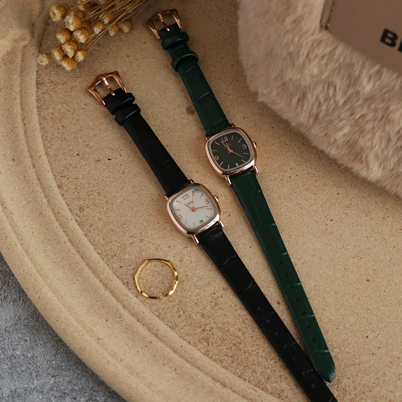 

Women'S WatchStudent Style,Simple Retro, Artisti Calendar Leather Strap Quartz Watch Unique Wristwatch Exquisite Ladies' Watch.