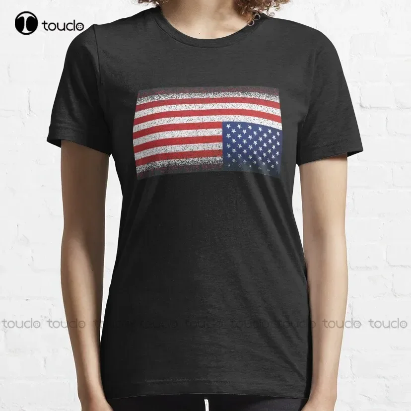 American Flag Upside Down Classic T-Shirt Orange Shirt Custom Aldult Teen Unisex Digital Printing Tee Shirt Fashion Funny New
