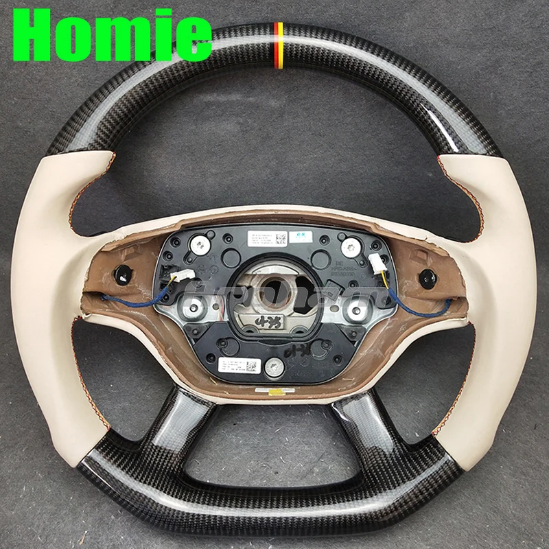 Carbon Fiber Steering Wheel For Mercedes-Benz W221 W216 S550 CL550 S280 S300 S350 S400 S600 2005 2006 2007 2008 2009 2010-2012