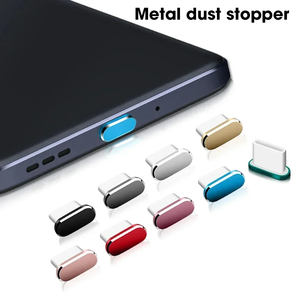 5/10Pcs Universal Metal USB C Dust Plug Anti Dust Charging Port Protector Stopper Cover for Samsung Xiaomi Huawei Smartphones view 3