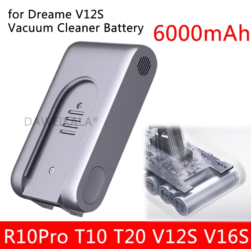 6000mAh Replacement Battery for Xiaomi Dreame G9 G10 R10 R10Pro T10 T20 V12S Cordless Vacuum Cleaner Rechargeable Li-ion Battery