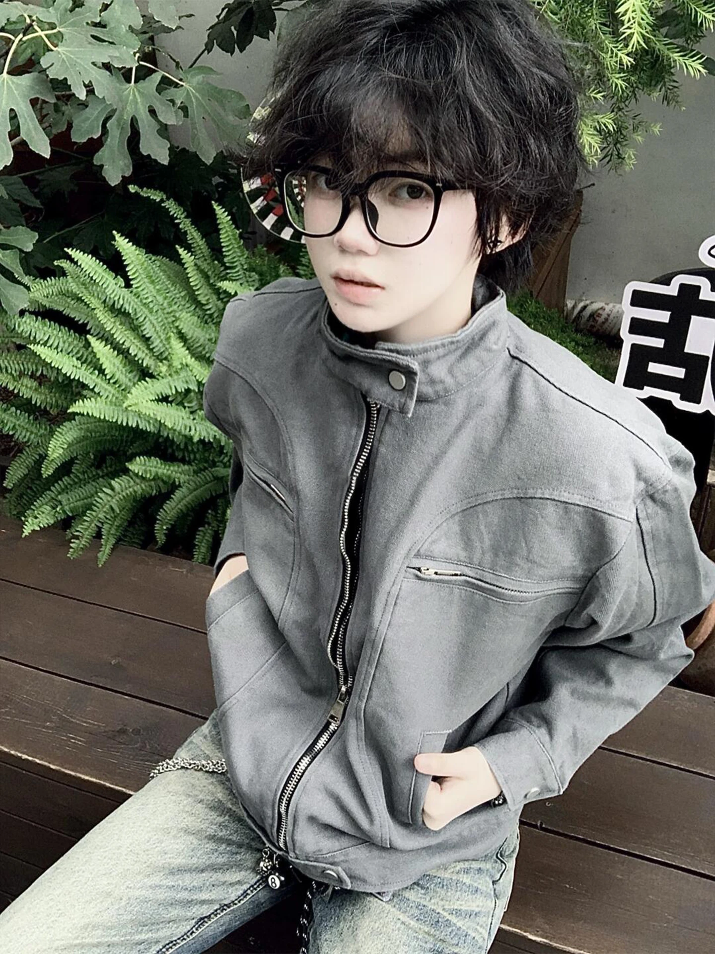 

Мужская куртка-бомбер Harrington с воротником-стойкой, в стиле ретро, из американского денима, для осени, повседневная, Cleanfit