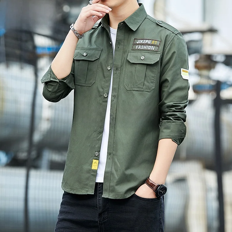 

Casual Long Sleeve Men's Shirt Workwear Style Cotton Pure Fabric Warmth Regular Thickness Autumn New Arrival Collar Butt...