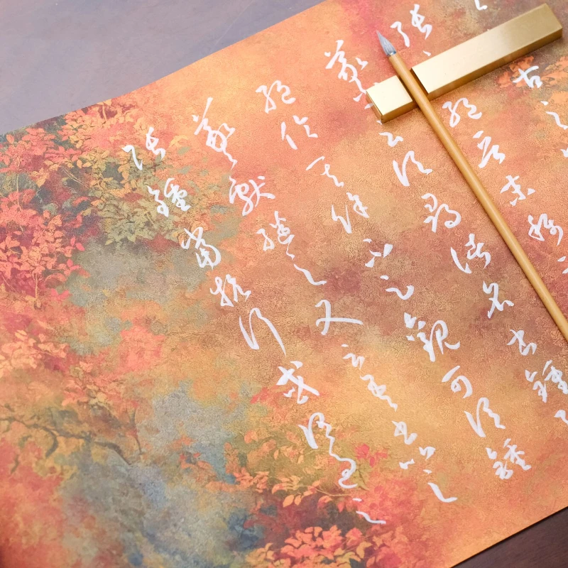Dunhuang Theme Thick Coated Xuan Paper Long Scroll Half Raw Half Cooked for Calligraphy Chinese Painting Printing Decoupage