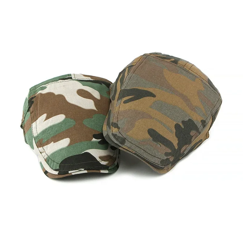 

LDSLYJR Four Seasons Cotton Camouflage Print Newsboy Caps Men Flat Cap Women Painter Beret Hats 91