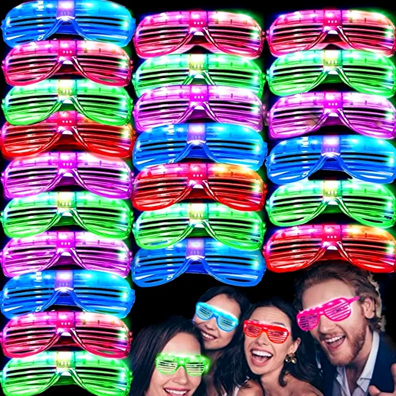 

10/20/50/100Pcs Glow Glasses LED Glasses Light Up Eyeglasses 6 Neon Colors for Kids Adults Glow in the Dark Wedding Party Favors