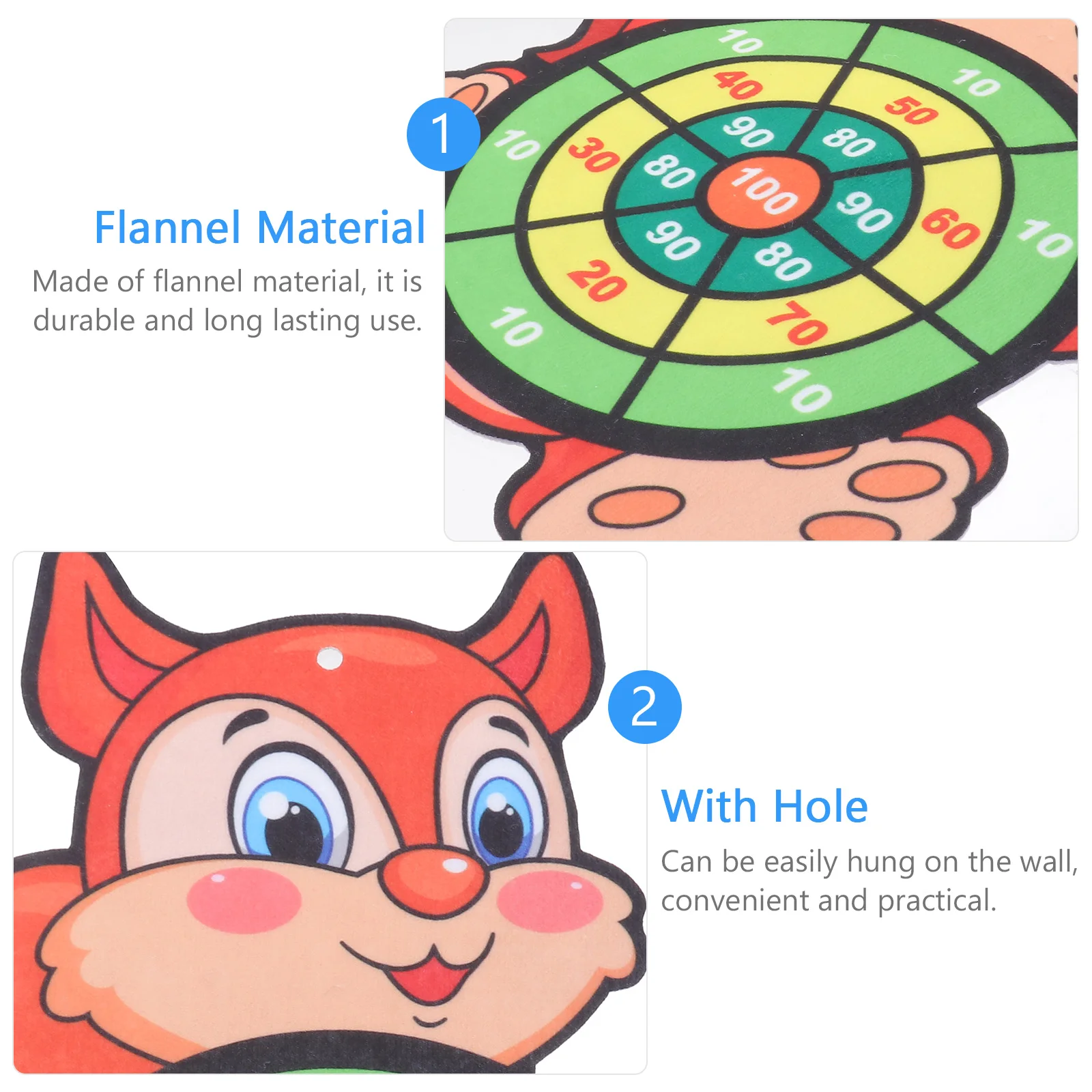 

Cartoon Animal Target Indoor Game Toy Children Board Wall Hanging Children's Kids with Sticky Flannel Portable
