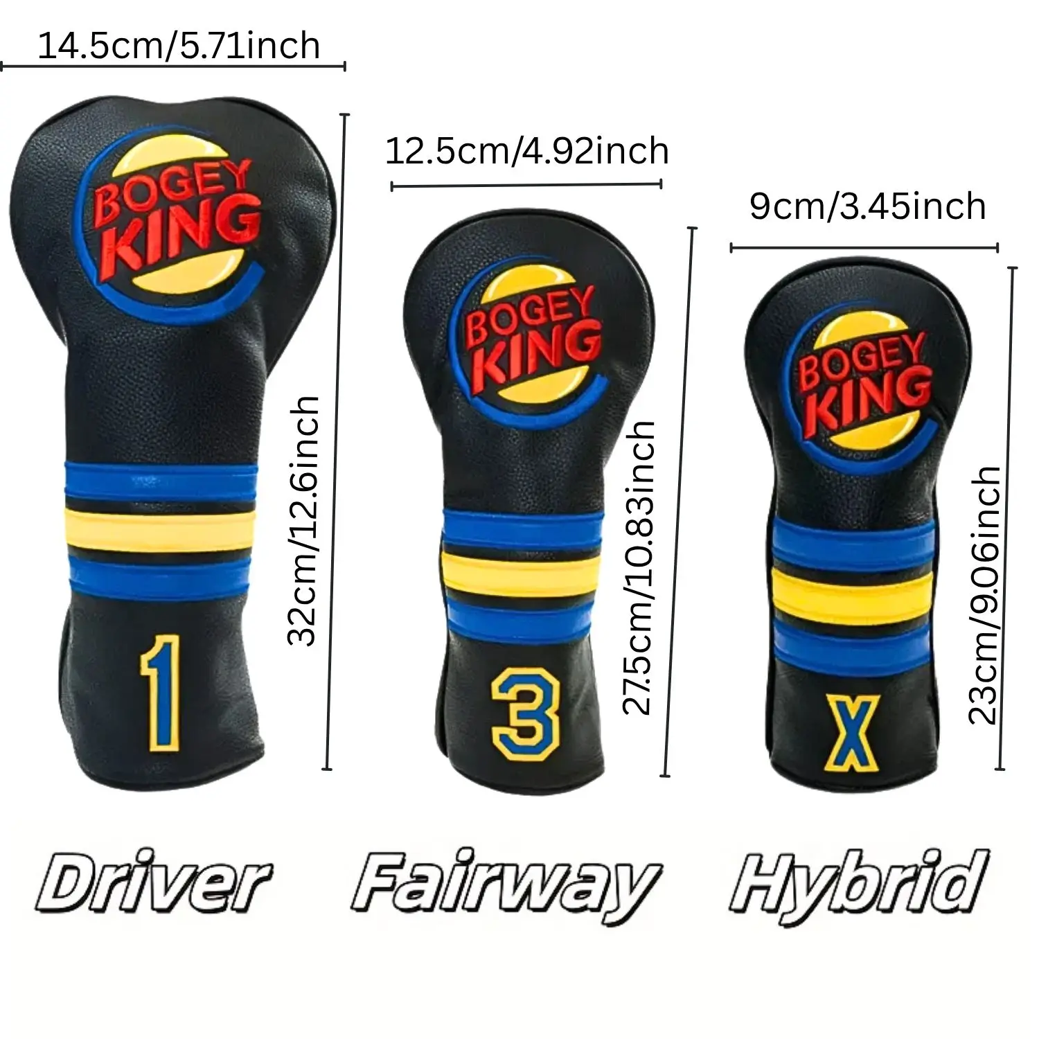 Funny Bogey King Golf Headcover Covers , Golf Mallet Blade Putter Cover Blade Putter Cover Putter Headcover For Golf Lovers view 6