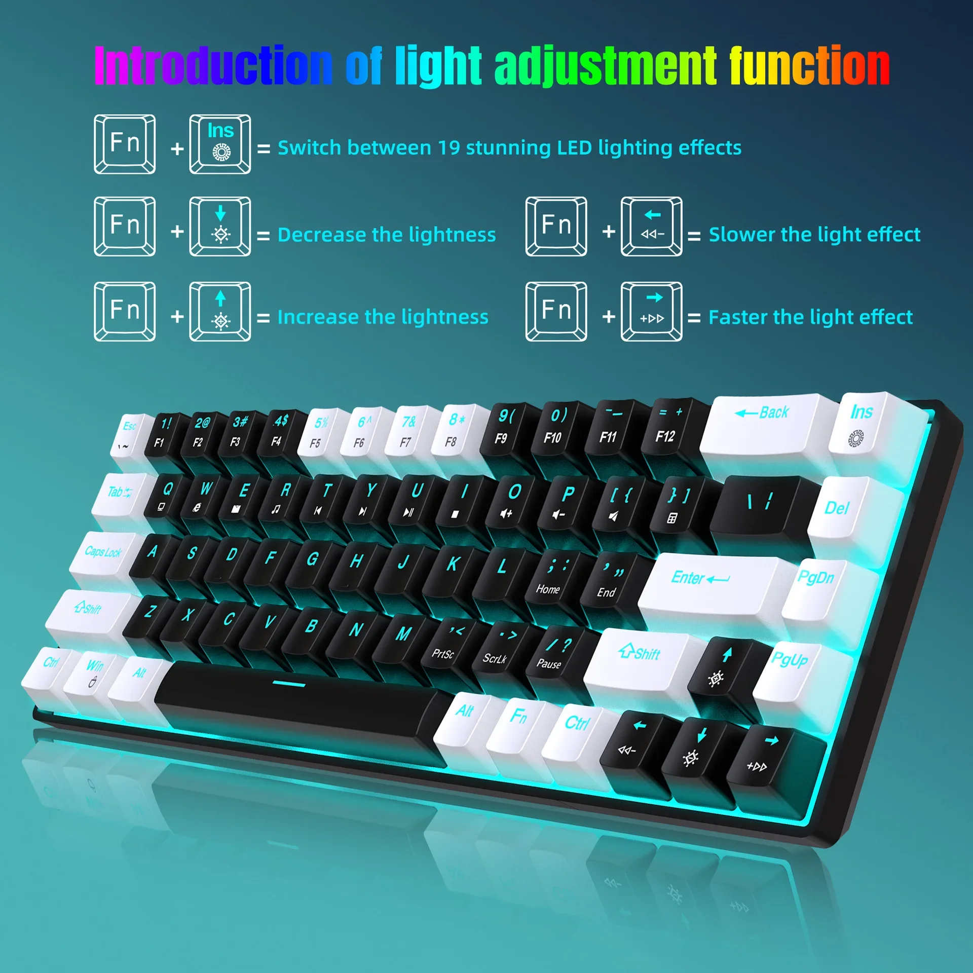 68% key board Mechanical keyboard gaming gamer Backlit Computer Ipad keyboards pc mini Ergonomic  teclado keys numpad offices