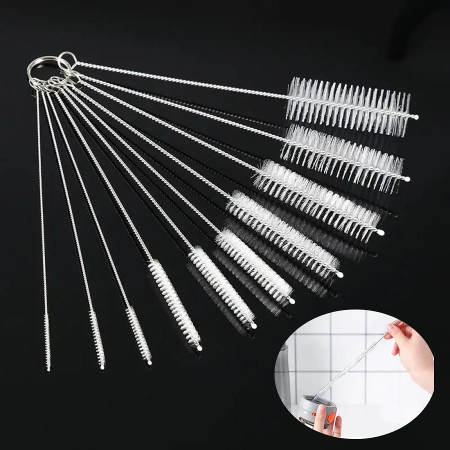 10Pcs Drinking Straw Cleaning Brush Set Extra Long Pipe Cleaner for Glasses Straw Cups Bottles and Tubes Washing Cleaner Kit