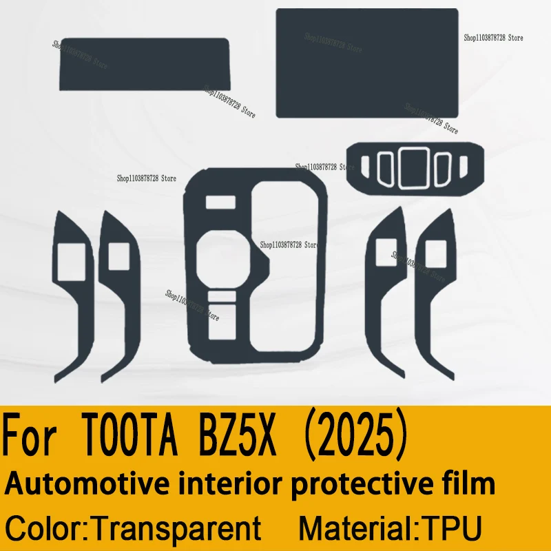 

For TOOTA BZ5X (2025) Gearbox Panel Navigation Screen Automotive Interior TPU Protective Film Cover Anti-Scratch
