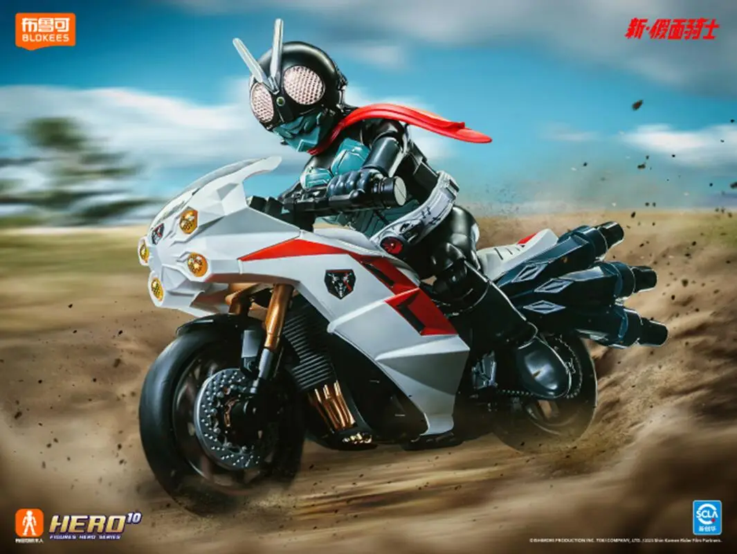 Figuras de acción originales BLOKEES Kamen Rider, juguete Shin Kamen Rider, versión de colección clásica, Kit de modelos de ensamblaje de motocicleta, regalos