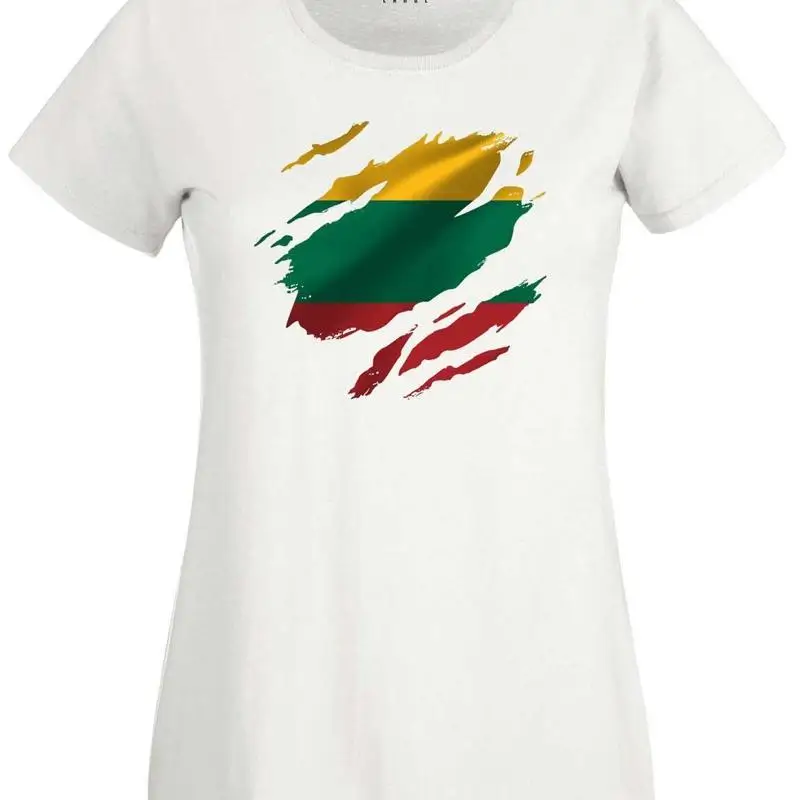 

Torn Lithuania Flag Women's T-Shirt Lithuanian Vilnius Country national sport