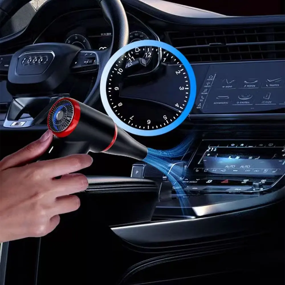 100500 منفضة هواء كهربائية RPM مع ضوء LED منفاخ هواء لاسلكي قابل لإعادة الشحن متغير السرعة أداة غبار صغيرة للتخييم في الهواء الطلق