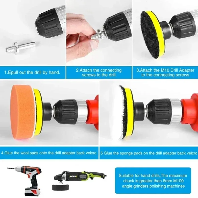 Auto Polieren Schwamm Pads Kit Schaum Pad Puffer Kit Polieren Maschine Wachs Pads für Auto Motorrad Motor Fahrzeug Entfernen Kratzer