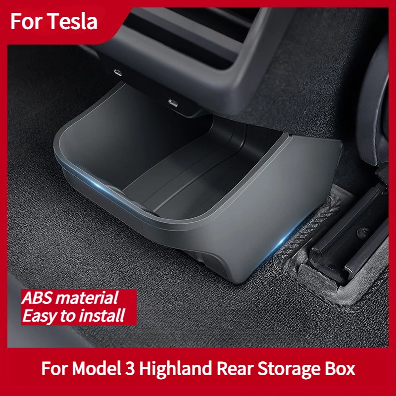 Boîte de rangement pour siège arrière pour Tesla Model 3 Highland 2024, en silicone, poubelle et boîte de rangement multifonctionnelle pour voiture