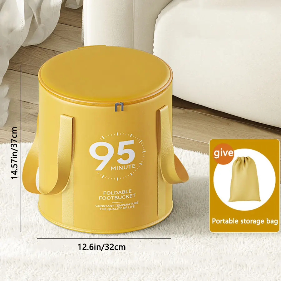 

Foldable Bath Bag Basin Outdoor Portable Foot BasinInsulated Bath Bucket 1Pcs Portable Folding Bath Bucket