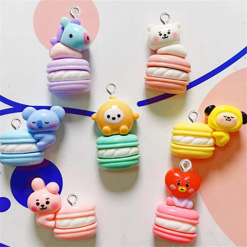 10Pcs Cute Animal Rabbit Sheep Resin Charms Kawaii Keychain Floating Pendants Earring Jewelry Flatback Decor DIY Making Supplies