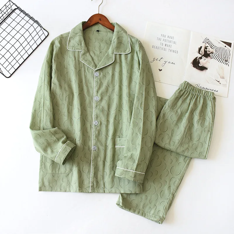 Male Pajamas Set Men 100% Cotton Sleepwear for Sleeping Man Nightwear 2026 Spring Autumn Long Sleeve Pyjamas Sleep Wear Pijama