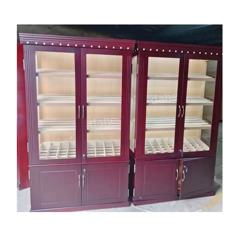 

custom.NEW Design Custom Humidor Cigar Cabinet Solid Spanish Ceder Shelves Cigar Showcase Classical Humidor Cigar Box Cabinet