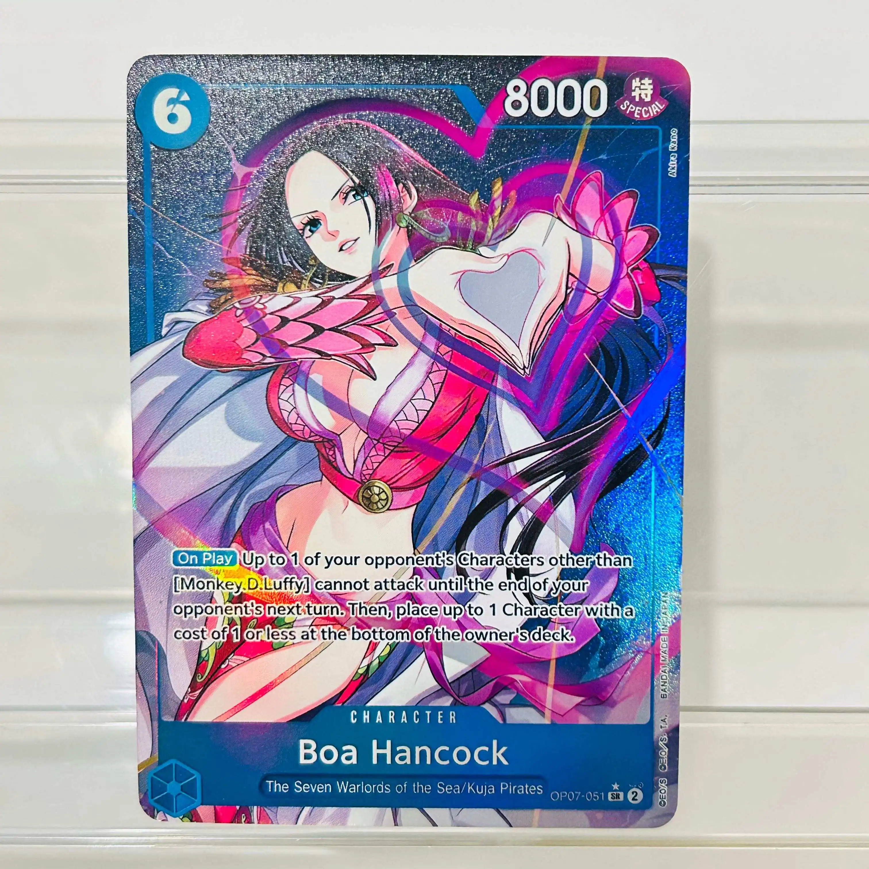 Tarjeta One Piece Boa Hancock OP07-051 SR, Versión EN, Textura Holográfica, Estado Perfecto, Tarjeta Coleccionable de Anime Premium DIY