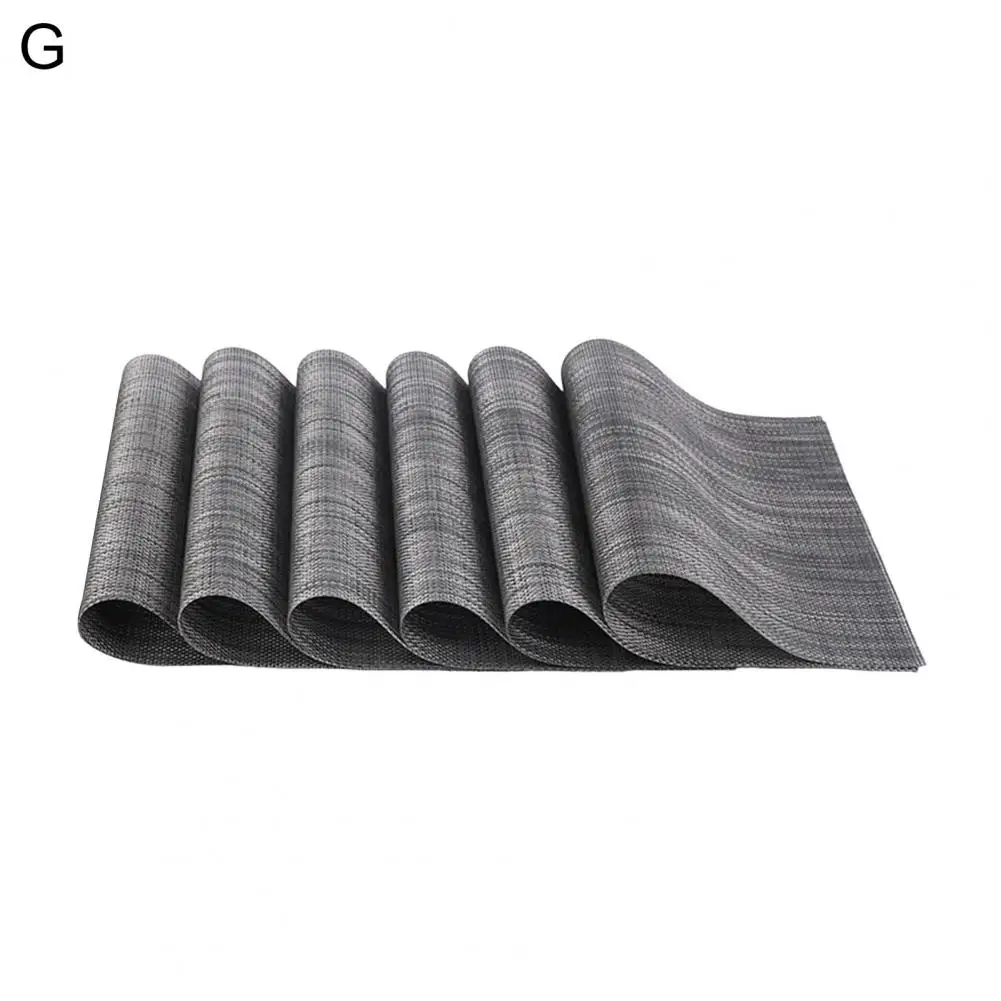 

Pvc Table Placemats Reusable Dining Placemat Vinyl Woven Placemats Set for Restaurant Table Non Slip Heat Resistant