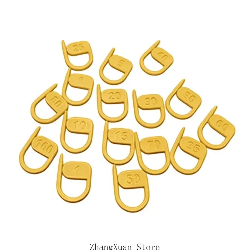 16Pcs Numbered Locking Crochet Stitching Markers Clip Digital Plastic Stitching Markers for Knitting Crocheting Craft 3XUF