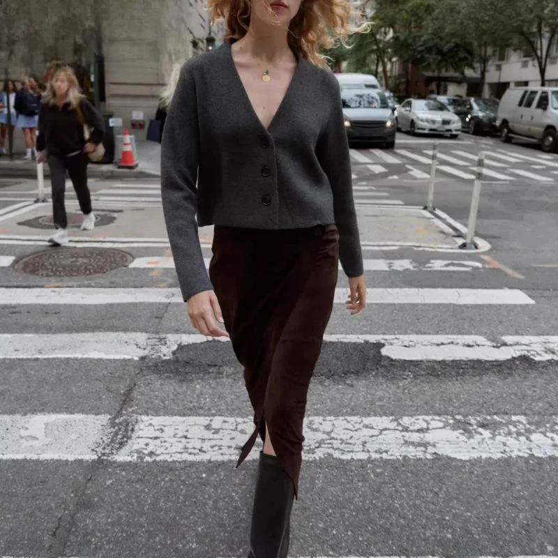 

Новое осеннее поступление, женское свободное длинное пальто све V-Ne, повседневное вязаное открытое пальто-кардиган, мягкое пальто с растительным красителем, переработанное волокно