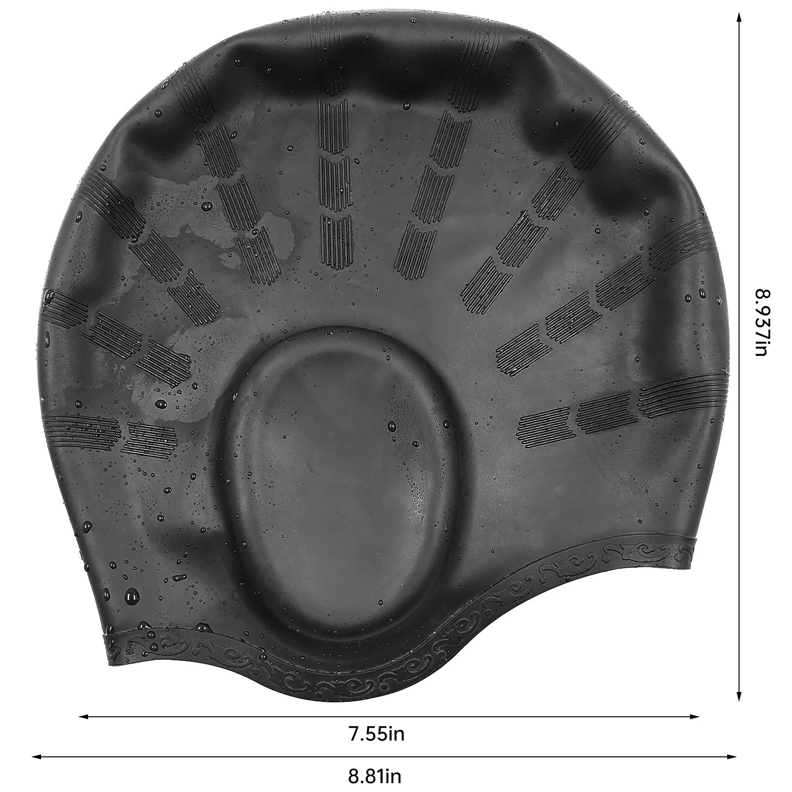 Professionelle Silikon-Schwimmkappe mit Ohrschlitzen - Hochelastisch für Erwachsene & Langes Haar – Detail 6