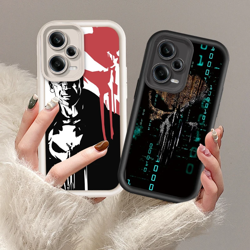 Marvel Punisher Eye Ladder For Xiaomi Redmi Note 13 12 12C 11 11S 10 10C 10A 9C 9A Pro 5G Soft Phone Case