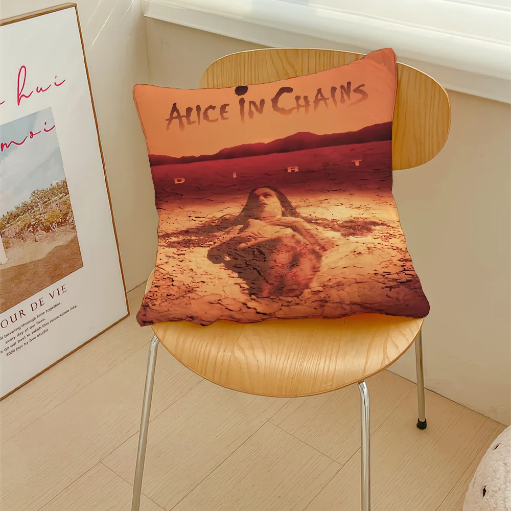 Band A-Alice In C-Chains Pillow Case Sofa Decorative Home Double-sided Printing Short Plush Cushion Cover