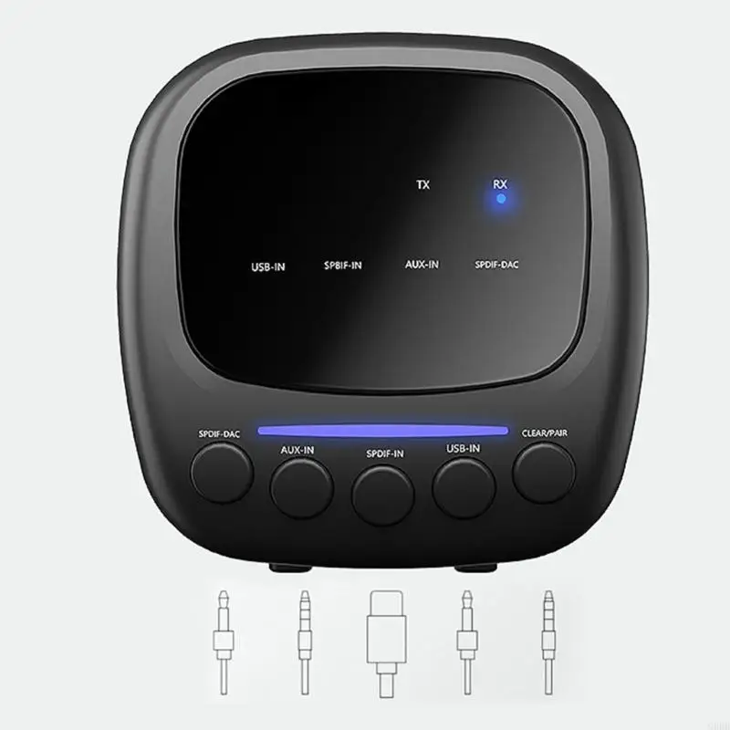 G8DB Bluetooth-совместимый с 5.1-трансмиссионным приемником, аудиодаптер для наушников с ЖК-дисплеем с низкой задержкой длинный