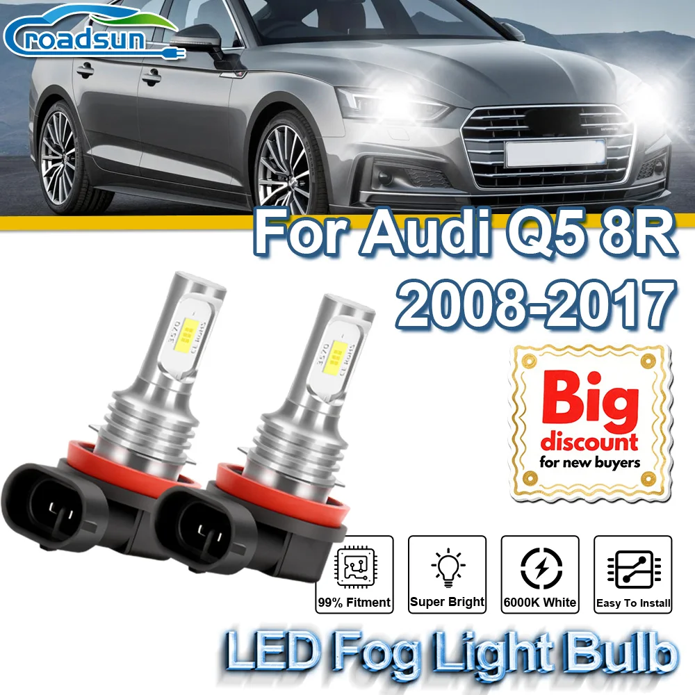 

ROADSUN для Audi Q5 8R 2008 2009 2010 2011 2012 2013 2014 2015 2016 2017 Canbus светодиодная противотуманная фара супер яркая ампула противотуманной фары