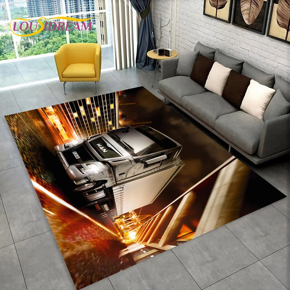 Latest MAN Truck Lorry 3D Printing Rug Carpet for Living Room Bedroom Home Decor,Floor Mat Non-slip Decoration for Sofa Doormat