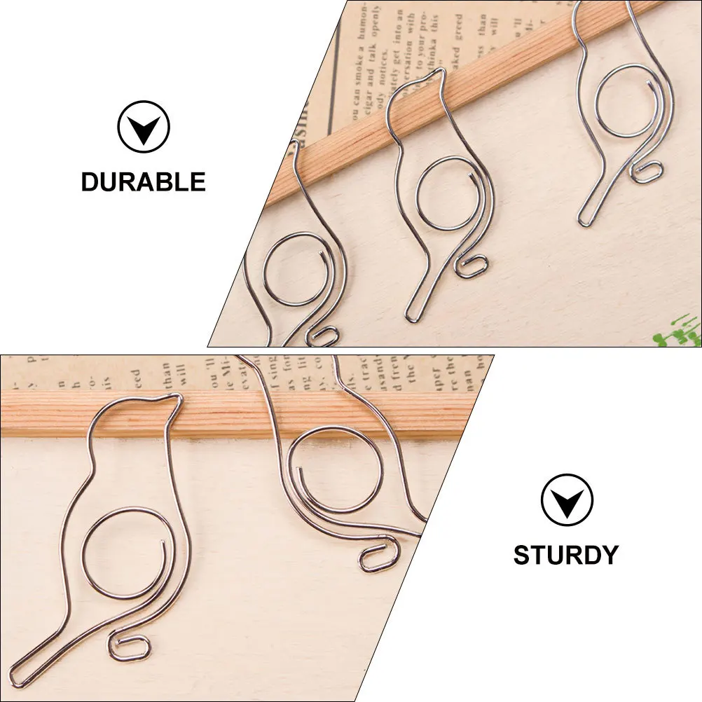 20 قطعة مشابك ورق لطيفة على شكل طائر مقاطع معدنية أنيقة لفرز المستندات أدوات تنظيم مكتب المدرسة المنزلية