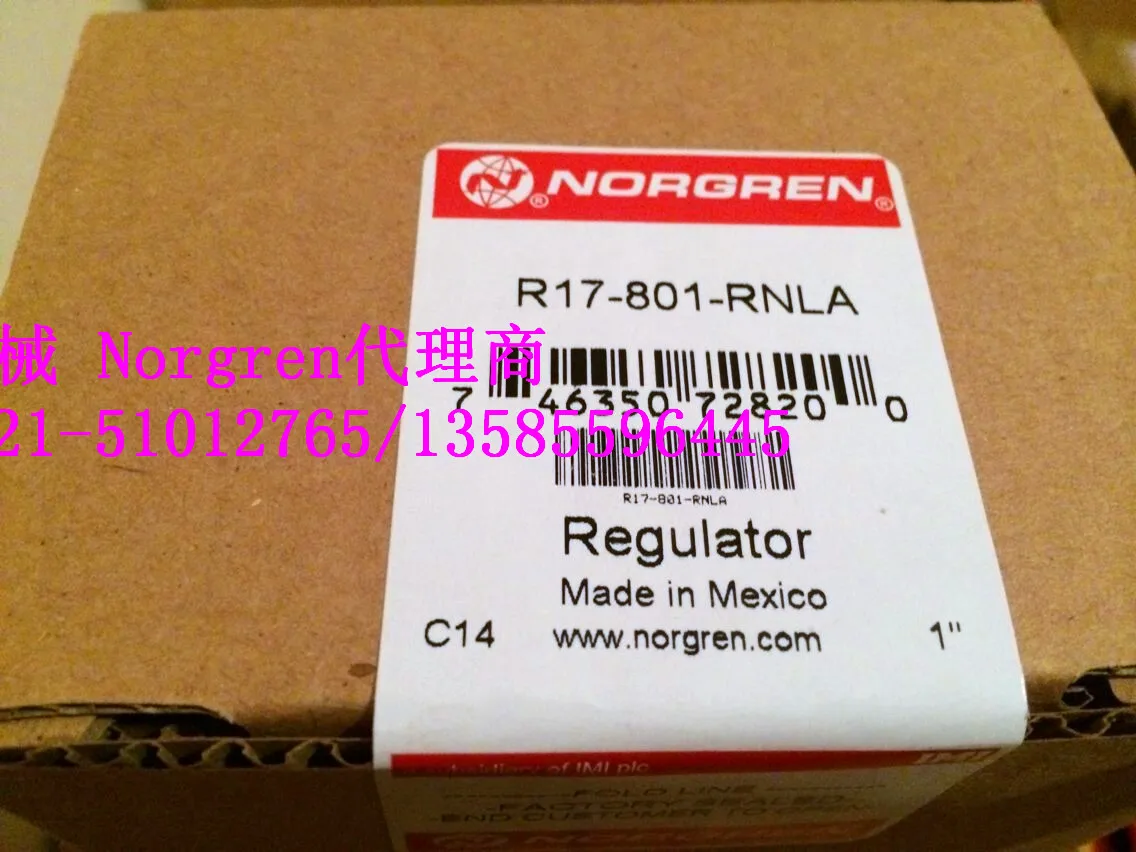 Norgren East China Agent, Original Spot R17-600-RNLA Norgren Pressure Regulating Valve