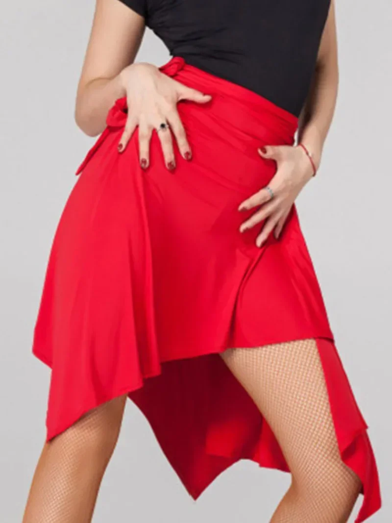 

Women Latin Dance Skirt One Piece Ballroom Rumba Lace-up Square Dancewear Adult Female Training Performance Costume Clubwear