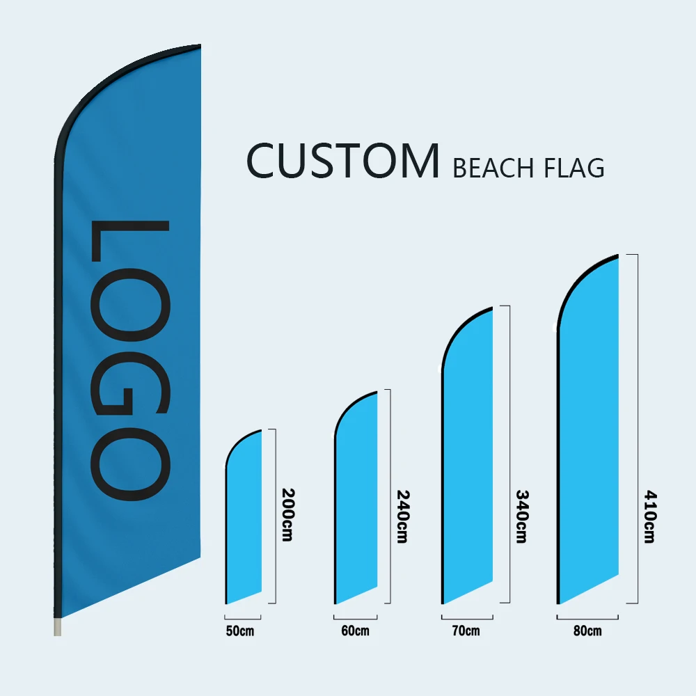 Custom Feather Flag Only Swooper Without Pole Beach Flag  Any Size Logo Color Travel Company Advertisement Brand Banner