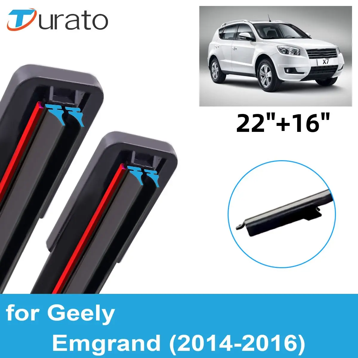 

2PCS Car Wiper Blades for 2014-2016 Geely Emgrand Front Windscreen Windshield Double Rubber Car Accessories 2014 2015 2016