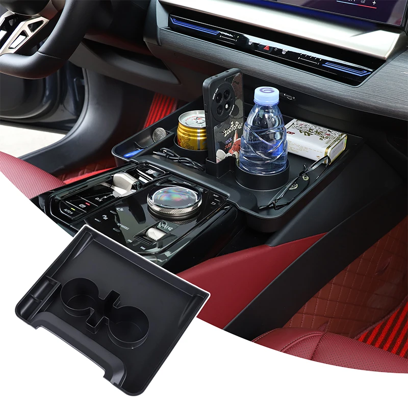 ABS For BMW 5 Series G60 2024 2025 Car Center Console Tea Cup Holder Storage Box Multifunctional Tray Car tool Accessories
