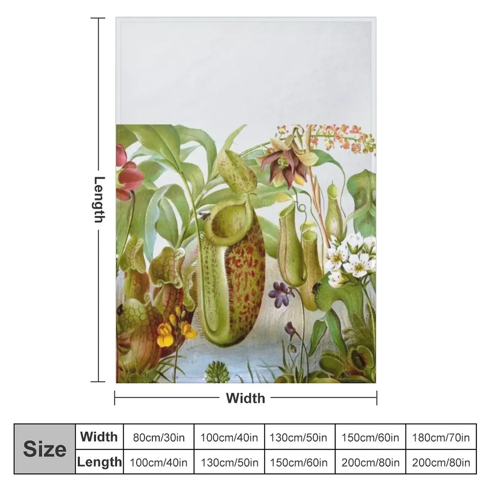 Vintage Carnivorous Plant Illustration Throw Blanket for winter Luxury Blankets