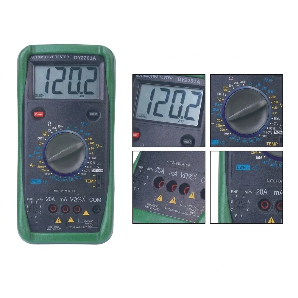 New Automotive Repair Hand Tool DY2201A Digital Multimeter Vehicle Battery Tester For Car Electrical System Inspection Tool Part