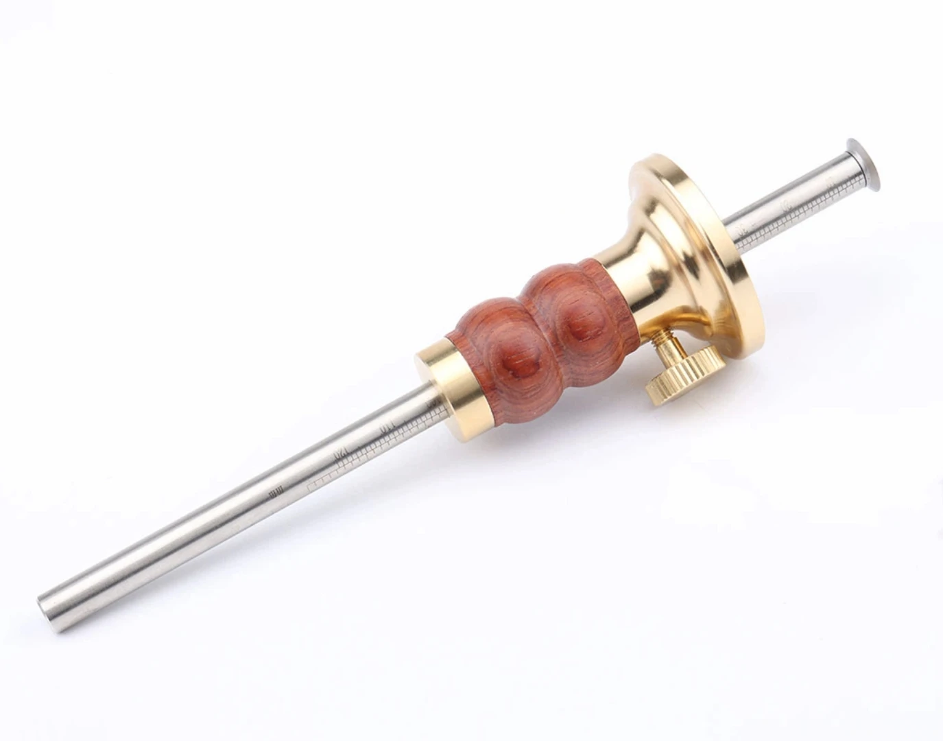 Qiangsheng Luban Wheel Marking Gauge, Bronze with Bubinga Body - Fine Woodworking