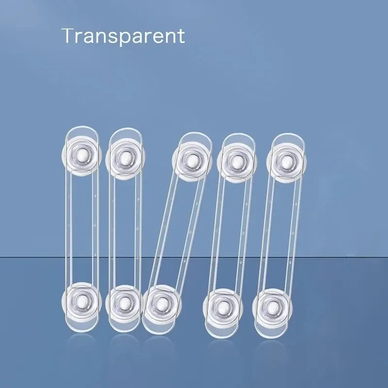 5pcs 어린이 안전 잠금 투명 안티 오프닝 소프트 스트랩 안전 잠금 다기능 아기 서랍 냉장고 잠금 장치