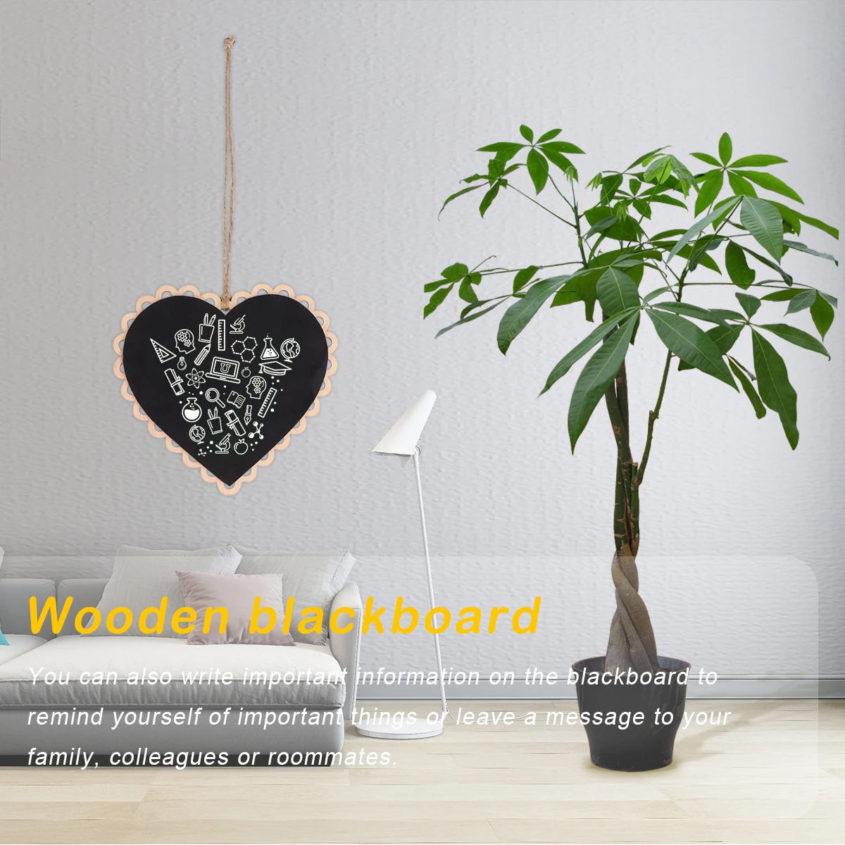 5 Pcs Heart-shaped Message Board Decoration Chalkboard Hanging The Sign Blackboard Wooden Mini for Adorn