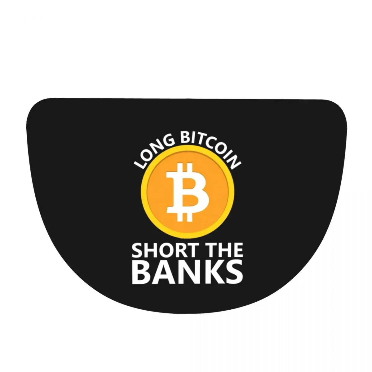 Long Bitcoin Short The Banks 1 Soft Flannel Half Round Doormat Non Slip Bathroom Mat Absorbent Floor Carpet for Living Room
