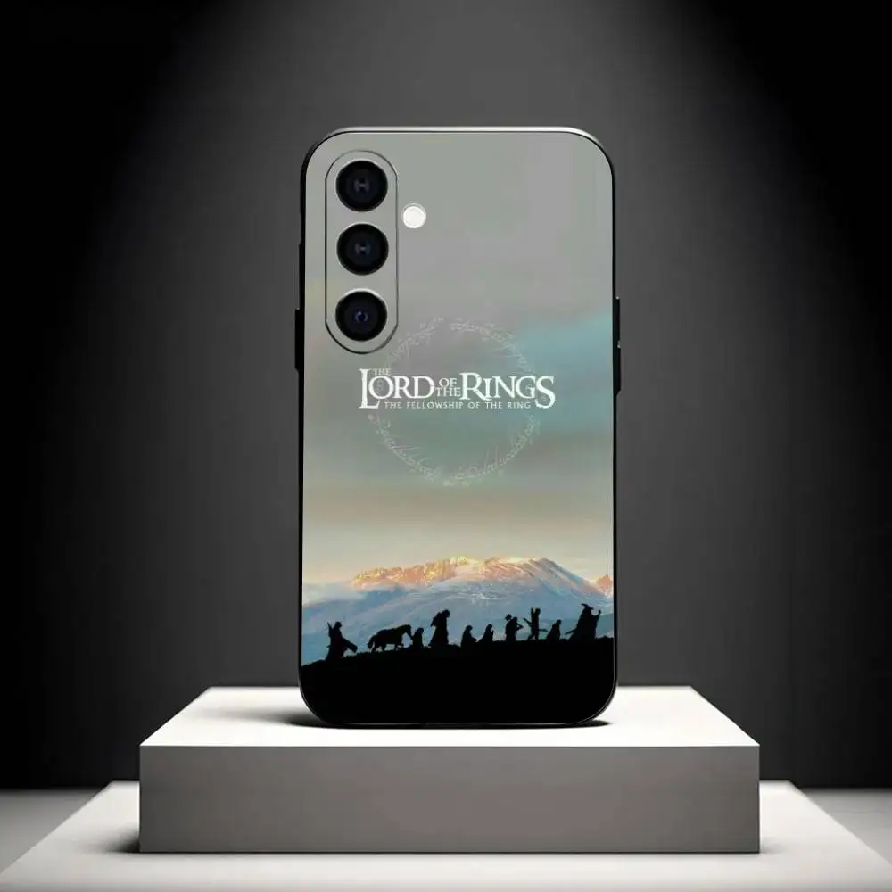 حافظة هاتف بشعار L-Lord of the R-Rings لهاتف سامسونج جالاكسي A73، A72، A71، A70، A53، A52، A51، غلاف أسود ناعم آخر