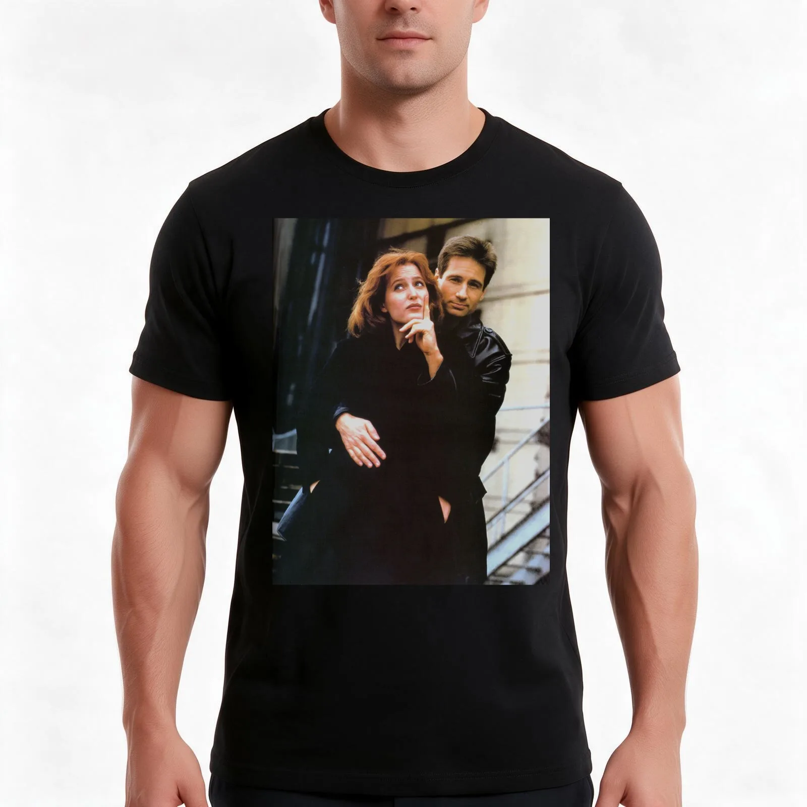 Scully and Mulder / X-Files T-Shirt, Summer Casual Cotton Tee, Oversized Streetwear Tops, Vintage Graphic Print, 100% Cotton